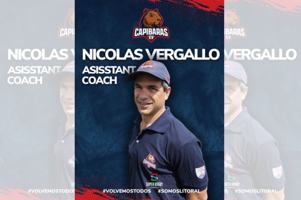 Nicolás Vergallo se une a Capibaras XV: un refuerzo de jerarquía para el desarrollo del rugby en el Litoral Argentino
